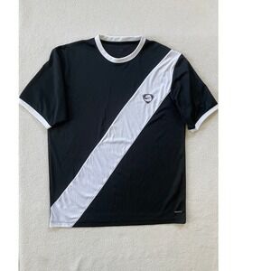Nike Mens Large T-Shirt Black White Sash Nike Fit Soccer Sash Jersey Blokecore